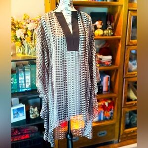 Halston Heritage Sz Small Mini Caftan Black Pixel Print MSRP $375